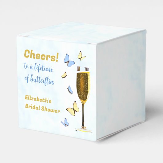 Proost op een leven vol vlinders Vrijgezellenfeest Bedankdoosjes (Voorkant Zijde)