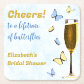 Proost op een leven vol vlinders Vrijgezellenfeest Kartonnen Onderzetters (Voorkant)