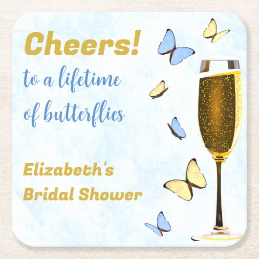 Proost op een leven vol vlinders Vrijgezellenfeest Kartonnen Onderzetters (Voorkant)