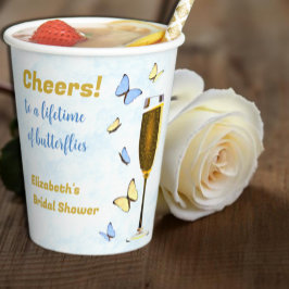 Proost op een leven vol vlinders Vrijgezellenfeest Papieren Bekers