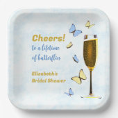 Proost op een leven vol vlinders Vrijgezellenfeest Papieren Bordje (Voorkant)