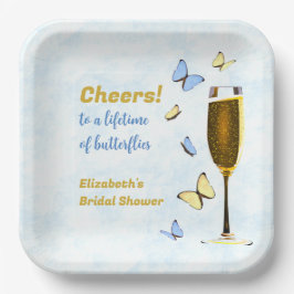 Proost op een leven vol vlinders Vrijgezellenfeest Papieren Bordje