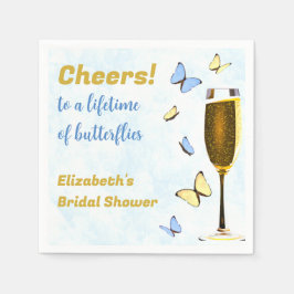 Proost op een leven vol vlinders Vrijgezellenfeest Servet