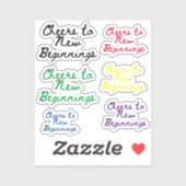 Proost op een nieuw begin sticker (Vel)