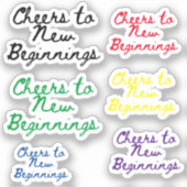 Proost op een nieuw begin sticker (Voorkant)