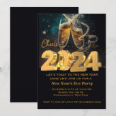 Proost op een Nieuw Jaar | Bruisende Champagne Kaart (Voorkant / Achterkant)