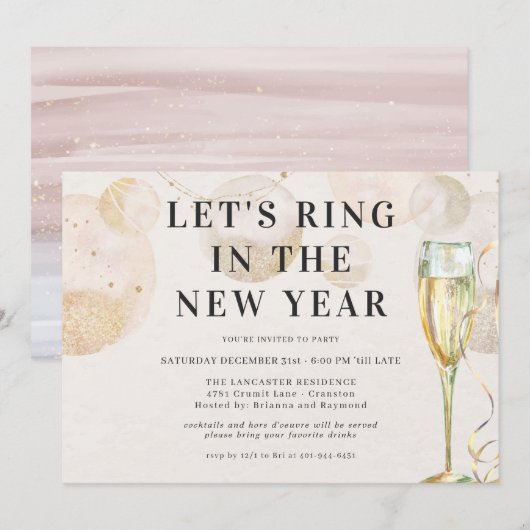 Proost op een nieuw jaar | Bruisende Champagne Kaart (Voorkant / Achterkant)