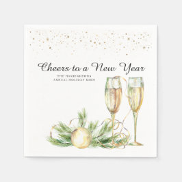 Proost op een Nieuw Jaar | Bruisende Champagne Servet