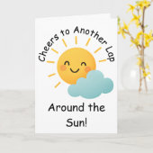 Proost op een nieuwe ronde rond de verjaardag van  kaart (Gele Bloem)