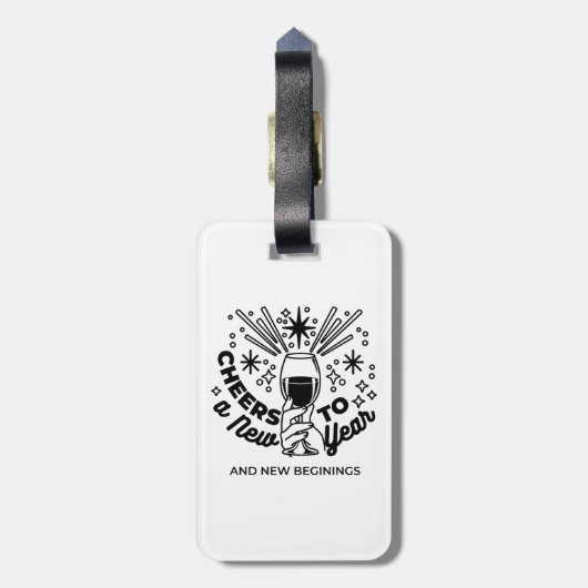 Proost op een nieuwjaarsfeest Design Bagagelabel (Achterkant verticaal)