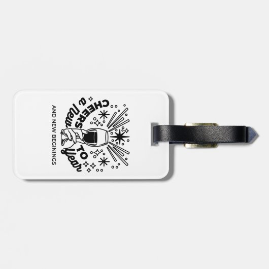 Proost op een nieuwjaarsfeest Design Bagagelabel (Achterkant horizontaal)