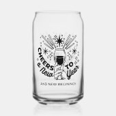 Proost op een nieuwjaarsfeest Design Blikvorm Glas (Voorkant)