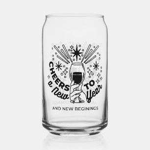 Proost op een nieuwjaarsfeest Design Blikvorm Glas