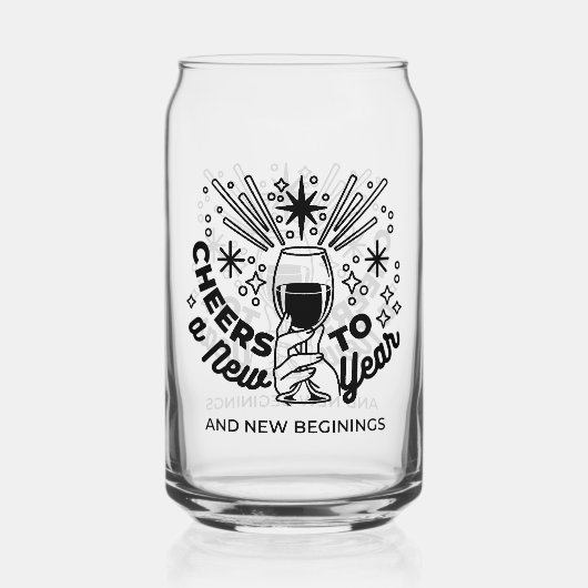 Proost op een nieuwjaarsfeest Design Blikvorm Glas (Voorkant)