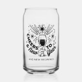 Proost op een nieuwjaarsfeest Design Blikvorm Glas (Achterkant)