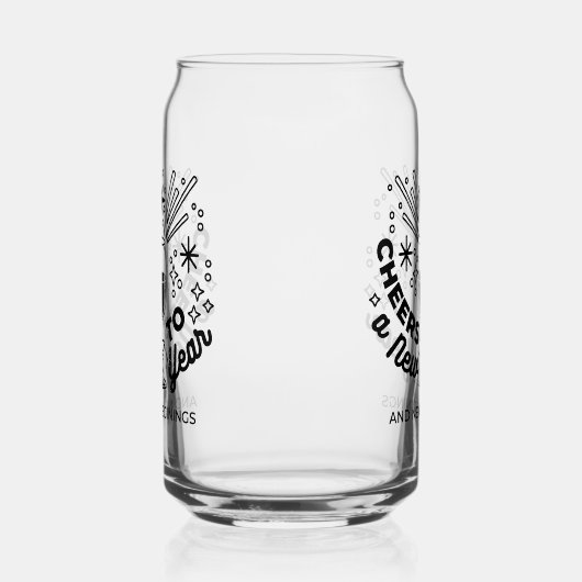 Proost op een nieuwjaarsfeest Design Blikvorm Glas (Links)
