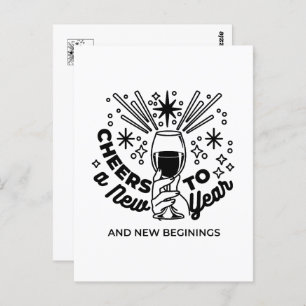 Proost op een nieuwjaarsfeest Design Briefkaart
