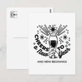 Proost op een nieuwjaarsfeest Design Briefkaart (Voorkant / Achterkant)