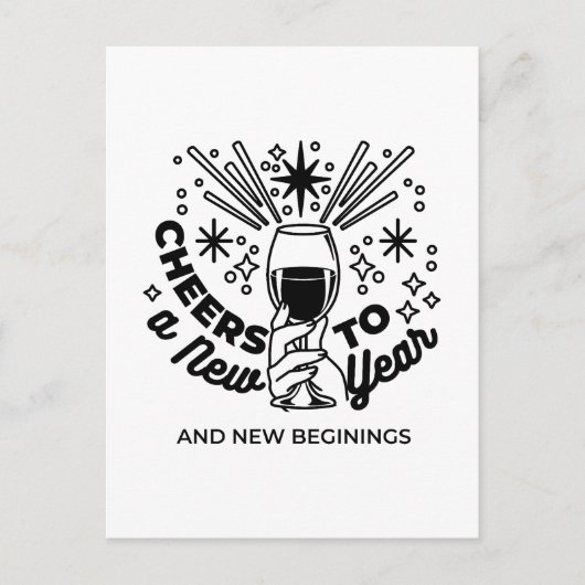 Proost op een nieuwjaarsfeest Design Briefkaart (Voorkant)