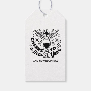 Proost op een nieuwjaarsfeest Design Cadeaulabel