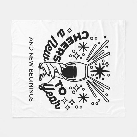 Proost op een nieuwjaarsfeest Design Fleece Deken (Voorkant (Horizontaal))