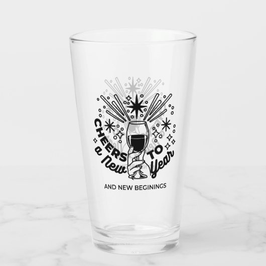 Proost op een nieuwjaarsfeest Design Glas (Achterkant)