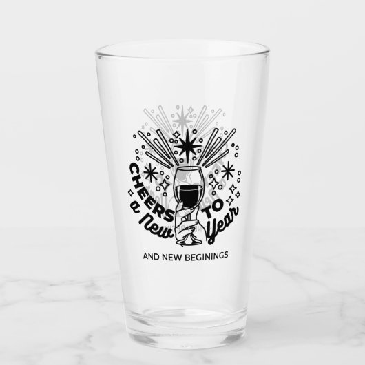 Proost op een nieuwjaarsfeest Design Glas (Voorkant)