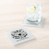 Proost op een nieuwjaarsfeest Design Glazen Onderzetter (Schuin)