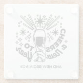 Proost op een nieuwjaarsfeest Design Glazen Onderzetter (Achterkant)