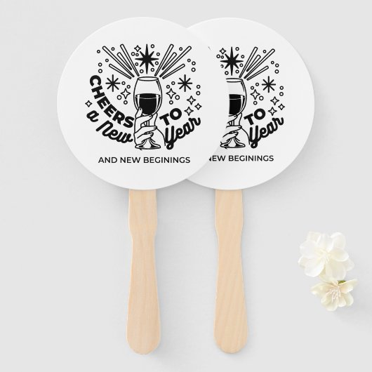 Proost op een nieuwjaarsfeest Design Handwaaier