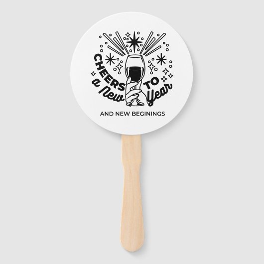 Proost op een nieuwjaarsfeest Design Handwaaier (Voorkant)