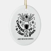 Proost op een nieuwjaarsfeest Design Keramisch Ornament (Rechts)