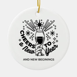Proost op een nieuwjaarsfeest Design Keramisch Ornament