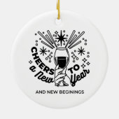 Proost op een nieuwjaarsfeest Design Keramisch Ornament (Achterkant)