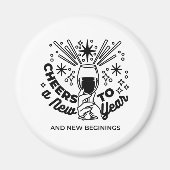 Proost op een nieuwjaarsfeest Design Magneet (Voorkant)