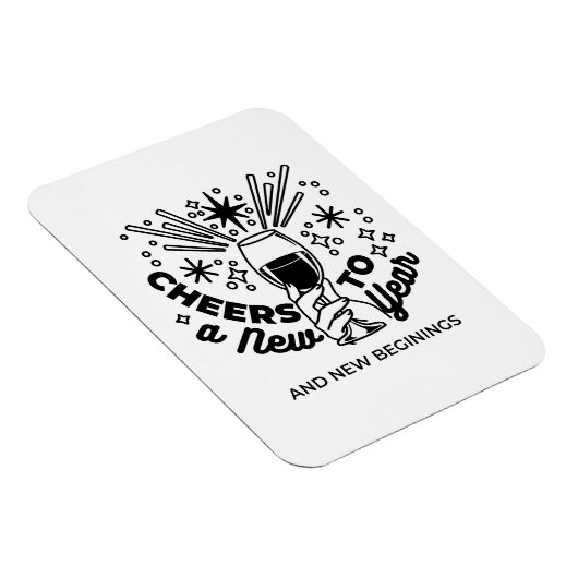 Proost op een nieuwjaarsfeest Design Magneet (Rechterzijde)