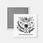 Proost op een nieuwjaarsfeest Design Magneet (Voorkant / Achterkant)