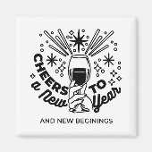 Proost op een nieuwjaarsfeest Design Magneet (Voorkant)