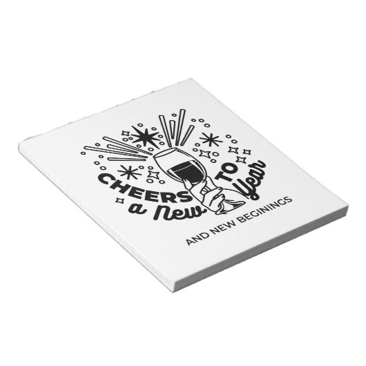 Proost op een nieuwjaarsfeest Design Notitieblok (Schuin)