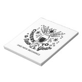 Proost op een nieuwjaarsfeest Design Notitieblok (Linkerzijde)