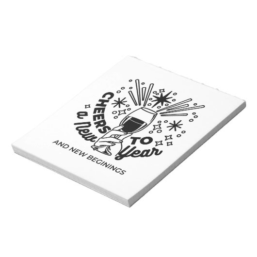 Proost op een nieuwjaarsfeest Design Notitieblok (Linkerzijde)