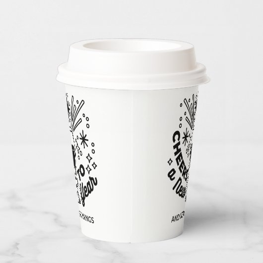 Proost op een nieuwjaarsfeest Design Papieren Bekers (Rechts)