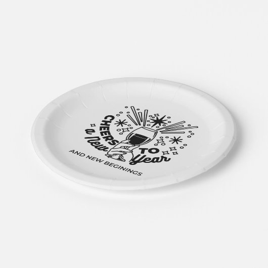 Proost op een nieuwjaarsfeest Design Papieren Bordje (Gekanteld)