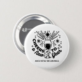 Proost op een nieuwjaarsfeest Design Ronde Button 5,7 Cm