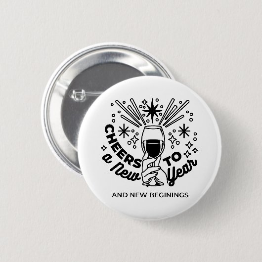 Proost op een nieuwjaarsfeest Design Ronde Button 5,7 Cm (Voorkant /achterkant)