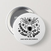 Proost op een nieuwjaarsfeest Design Ronde Button 7,6 Cm (Voorkant /achterkant)