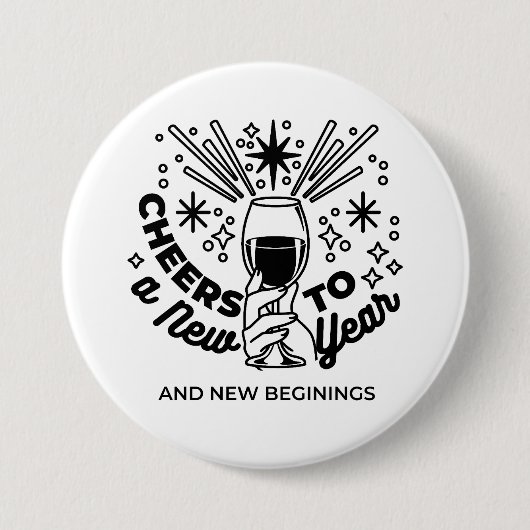 Proost op een nieuwjaarsfeest Design Ronde Button 7,6 Cm (Voorkant)
