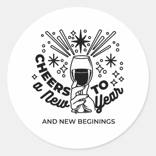 Proost op een nieuwjaarsfeest Design Ronde Sticker (Voorkant)