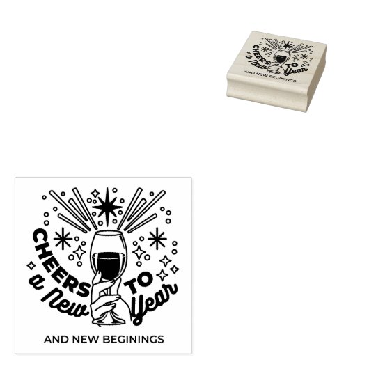 Proost op een nieuwjaarsfeest Design Rubberstempel (Gestempeld)