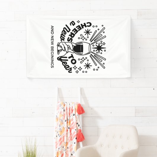 Proost op een nieuwjaarsfeest Design Spandoek (Insitu)